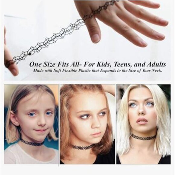 2000s Tattoo Choker Necklace (36PC) - Picture 2 of 3